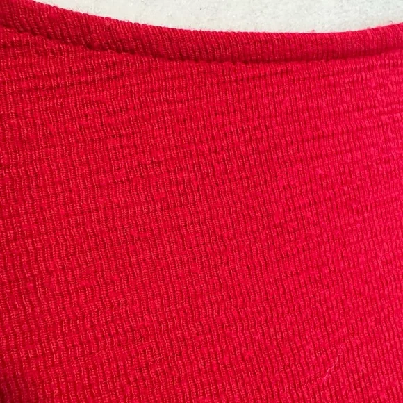 GAP Red Long Sleeve Knit Dress with Silver Zipper Pockets - Picture 5 of 12